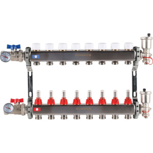 ROMMER Коллектор из нержавеющей стали в сборе с расходомерами 8 вых.