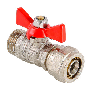 Кран шаровой с обжимным соединением и наружной резьбой 16х1/2