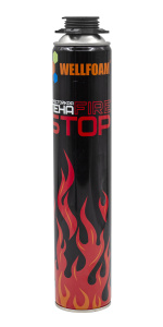 Пена монтажная профессиональная WELLFOAM FIRESTOP огнестойкая, 1000мл, (шт.)