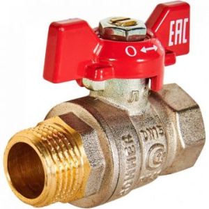 ROMMER Кран шаровой, ВР/НР, ручка бабочка 1/2