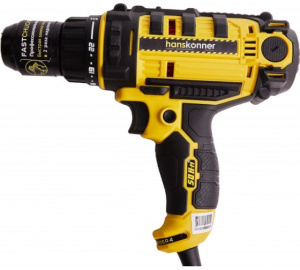 Дрель шуруповерт Hanskonner, 2 скор, метал.патрон 13 мм, 22+1, 50Нм, резин. кабель 4М