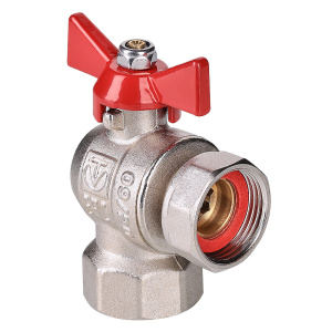 Кран шар.угловой с накидной гайкой и внутренней резьбой(короткий) 1/2