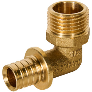 ROMMER Угольник-переходник с наружной резьбой 16xG 1/2  для труб из сшитого полиэтилена аксиальный