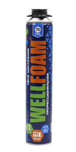 Пена монтажная профессиональная WELLFOAM PRO 70 premium, всесезонная, 900мл, (шт.)