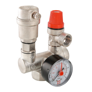 Группа безопасности латунная  со шкалой 0-4 бар  1