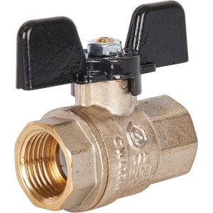 Кран шар.STOUT полнопроходной ВР/ВР  ручка бабочка 1