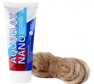 Паста уплотнительная универсальная Aquaflax nano 80 гр. в тубе +20 гр. лен