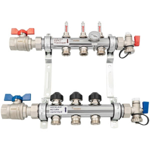 К-т коллекторов РЕХАУ HKV-D из нерж. стали на 3 контура с шар. кранами