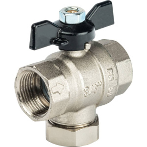 Кран шар. STOUT с фильтром. ручка бабочка 1/2