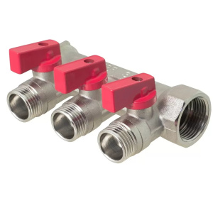 Коллектор с отсеч.кран. нар. резьба 1