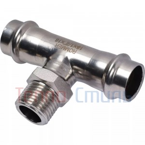 ROMMER Тройник-переходник ВПр-ВР, 15х1/2, из нержавеющей стали прессовой