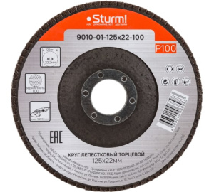 Круг зачистной ЛЕПЕСТКОВЫЙ 125х22, зерно 100, Sturm!