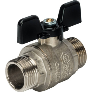 Кран шар. STOUT полнопроходной, НР/НР, ручка бабочка 1 1/4