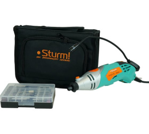 Гравер электрический 170Вт, гибкий вал, подсветка, 120аксс,рег оборотов, сумка, Sturm!