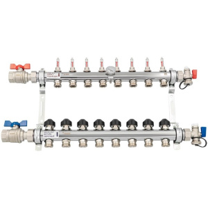 К-т коллекторов РЕХАУ HKV-D из нерж. стали на 8 контуров с шар. кранами