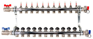 К-т коллекторов РЕХАУ HKV-D из нерж. стали на 11 контуров с шар. кранами