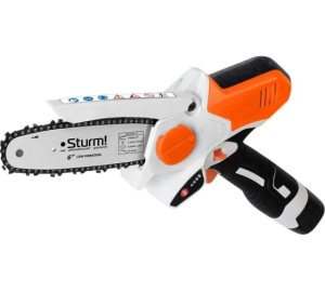 Пила цепная аккумуляторная БЕЗМАСЛЯНАЯ Sturm! 16В, шина 15 см, 2х2.0Ач, ЗУ, кейс