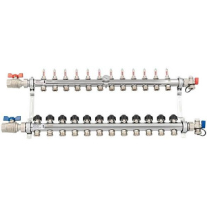 К-т коллекторов РЕХАУ HKV-D из нерж. стали на 12 контуров с шар. кранами