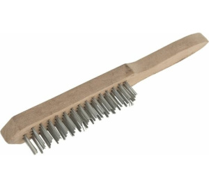 Щетка 4-х рядная оцинкованная стальная щетина, деревянная рукоятка, Sturm!