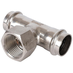 ROMMER Тройник-переходник ВПр-ВР, 28х1, из нержавеющей стали прессовой