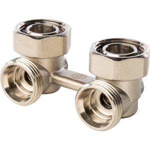 Узел нижнего подключения радиатора STOUT для двухтрубной системы, угловой 3/4