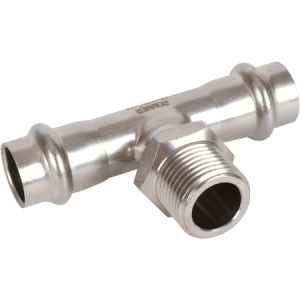 ROMMER Тройник-переходник ВПр-НР, 15х1/2, из нержавеющей стали прессовой