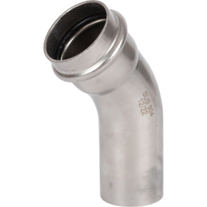 ROMMER Угольник однораструбный 45° ВПр-НПр, 35, из нержавеющей стали прессовой