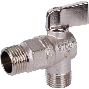 Кран шаровой угловой для бытовой техники STOUT 1/2