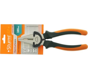 Пассатижи 180мм ОСОБО ПРОЧНЫЕ ГУБКИ, 2-х компонентные рукоятки (Profi), Sturm!