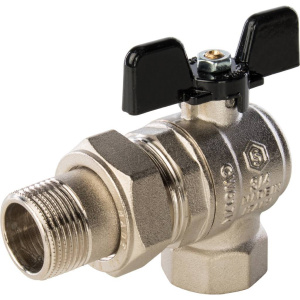 Кран шар. STOUT полнопроходной угловой с 