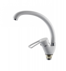 Смеситель для кухни I-TECH, GRUS 40, однорычажный, белый, гайка