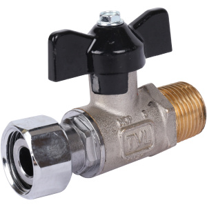 Кран шар.STOUT с накидной гайкой прямой,НР/накидная гайка,ручка бабочка 1/2