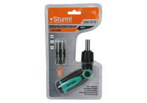 Отвертка реверсивная битодерж. в ручке 14 в 1 Sturm!