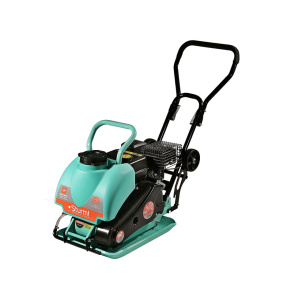 Виброплита бензиновая 6,5лс,53,5x43см,5500виб/мин,90кг,30см,БАК,коврик,колеса,Sturm!