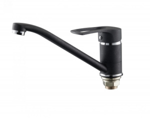 Смеситель для кухни TAURUS 41, однорычажный, черный, гайка