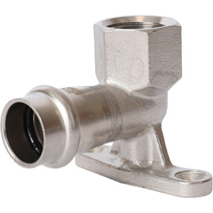 ROMMER Угольник настенный с креплением ВПр-ВР, 18х1/2, из нержавеющей стали прессово