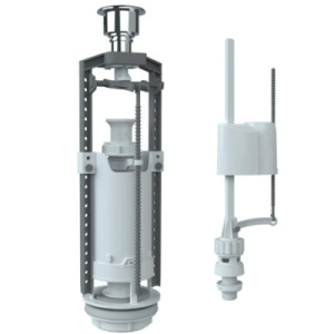 Комплект арматуры клапан спускной и наполнительный с нижней подводкой (кнопка хром) SM-N/H