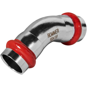 ROMMER Угольник 45° ВПр-ВПр, 18, из нержавеющей стали прессовой