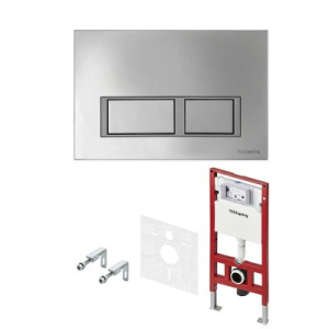 Комплект TECEspring Base панель смыва с прямоугольными кнопками, хром глянцевый