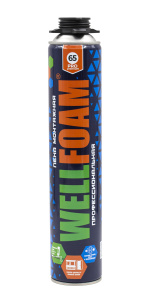 Пена монтажная профессиональная WELLFOAM PRO 65 premium, всесезонная, 850мл, (шт.)