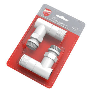 Набор дизайн-вентилей PIANO, угловой (белый) 1/2