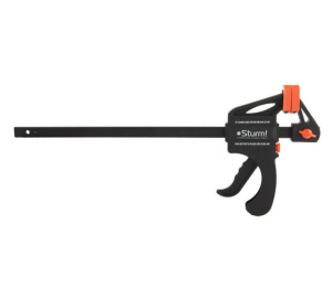 Струбцина БЫСТРОЗАЖИМНАЯ, зев 30см, глубина 7см, НАДЕЖНАЯ ФИКСАЦИЯ, Sturm!