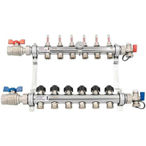 К-т коллекторов РЕХАУ HKV-D из нерж. стали на 6 контуров с шар. кранами