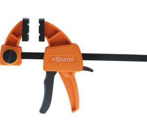 Струбцина быстрозажимная, 600мм, резиновые накладки, 70-100кгс, сжим-разжим, Sturm!