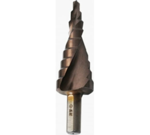 Сверло ступенчатое по металлу 4-20мм шаг 2мм Р6М5+COBALT спираль БОЕКОМПЛЕКТ