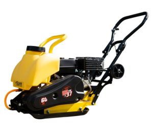 Виброплита бензиновая 6,5лс,50x37см,5500виб/мин,60кг,25см,БАК,коврик,колеса,Sturm!