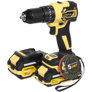 Дрель акк б/щ удар Hanskonner PLATINUM,18В,1BatterySystem,65Нм,2+4Ач,SAMSUNG,кейс HS