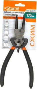 Съёмник стопорных колец 170мм, изогнутые губки, сжим, Sturm!