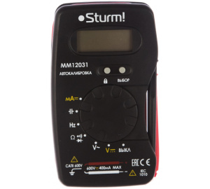 Мультиметр Sturm!, ЖК дисплей, АВТОДИАПАЗОН,4-500 В