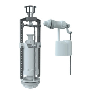 Комплект арматуры клапан спускной и наполнительный с боковой подводкой (кнопка хром) SM-B/H